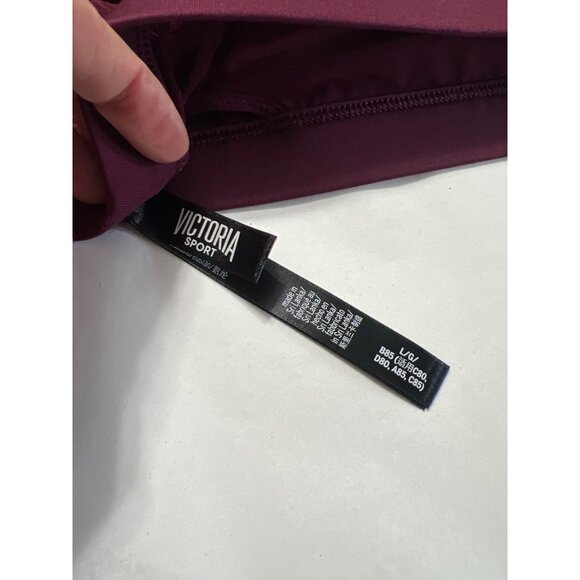 Victoria Sport Burgundy Racerback Sports Bra With Mesh Inserts & Removable Pads - Picture 2 of 6